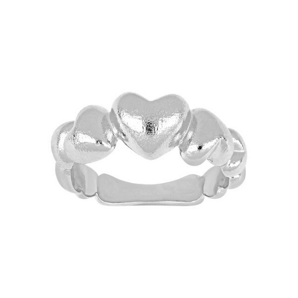 Billede af Siersbøl Shape - Ring med hjerter i rhodineret sølv